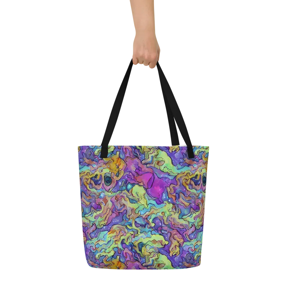 Dreamwave Mosaic on Large Tote Bag W/ Pocket — Front