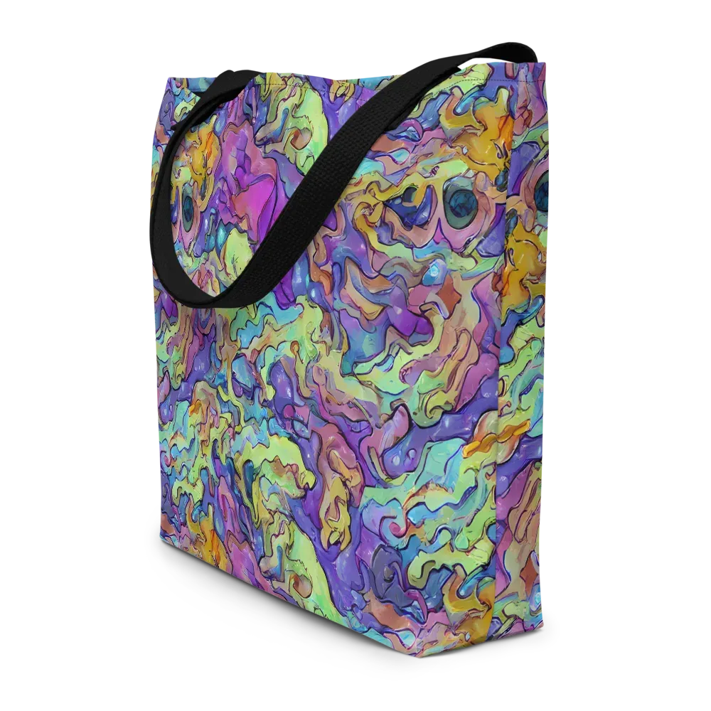Dreamwave Mosaic on Large Tote Bag W/ Pocket — Front