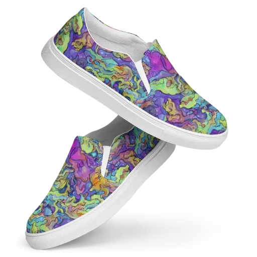 Dreamwave Mosaic on a Women's Slip-On Canvas Shoes