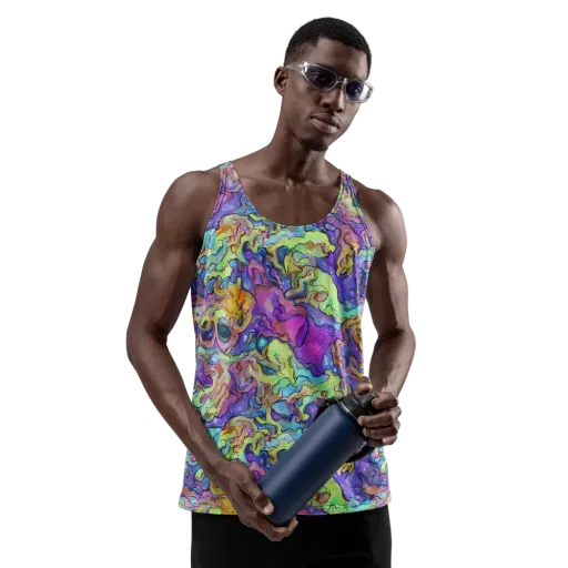Dreamwave Mosaic on a Men's Tank Top