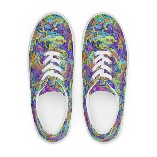 Dreamwave Mosaic on a Men's Lace-Up Canvas Shoes