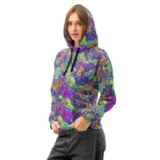 Dreamwave Mosaic on a Cotton Hoodie