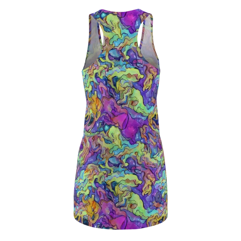 Dreamwave Mosaic on Racerback Dress — Back