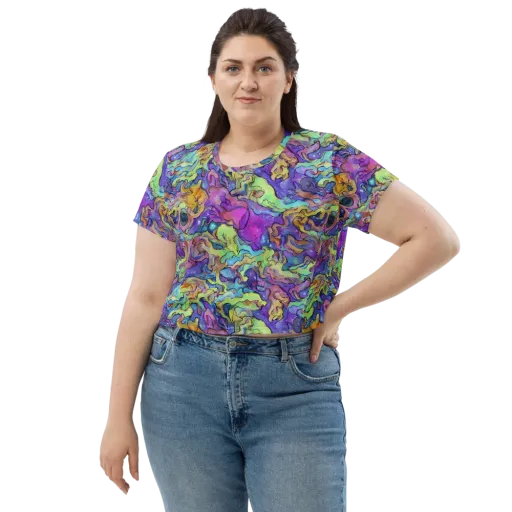 Dreamwave Mosaic on a Crop Tee