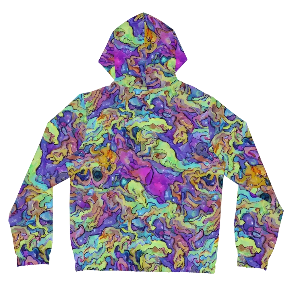 Dreamwave Mosaic on Women's Full-Zip Hoodie — Back