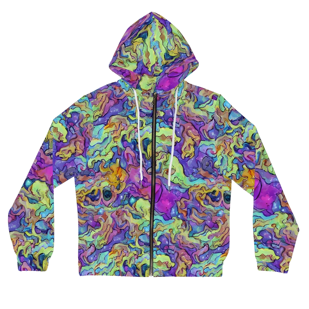 Dreamwave Mosaic on Women's Full-Zip Hoodie — Front