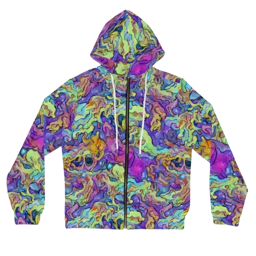 Dreamwave Mosaic on a Women's Full-Zip Hoodie