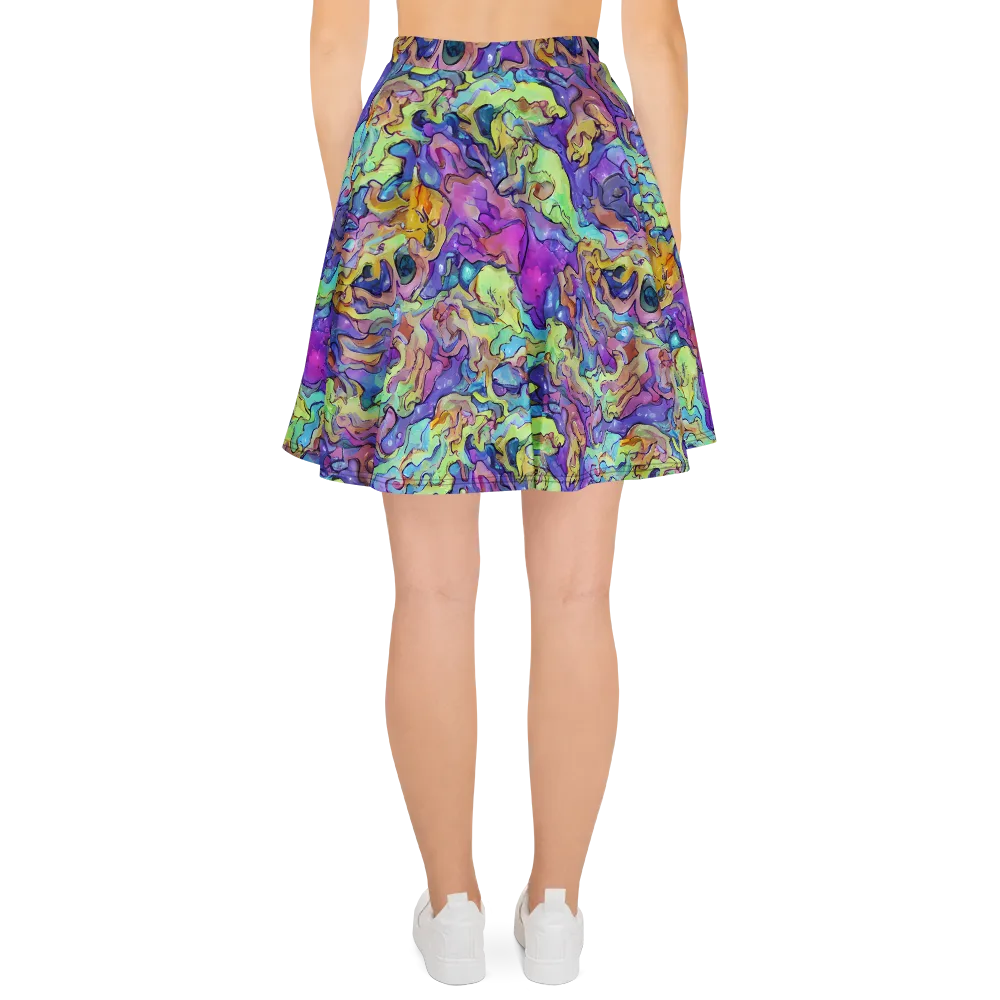 Dreamwave Mosaic on Skater Skirt — Back