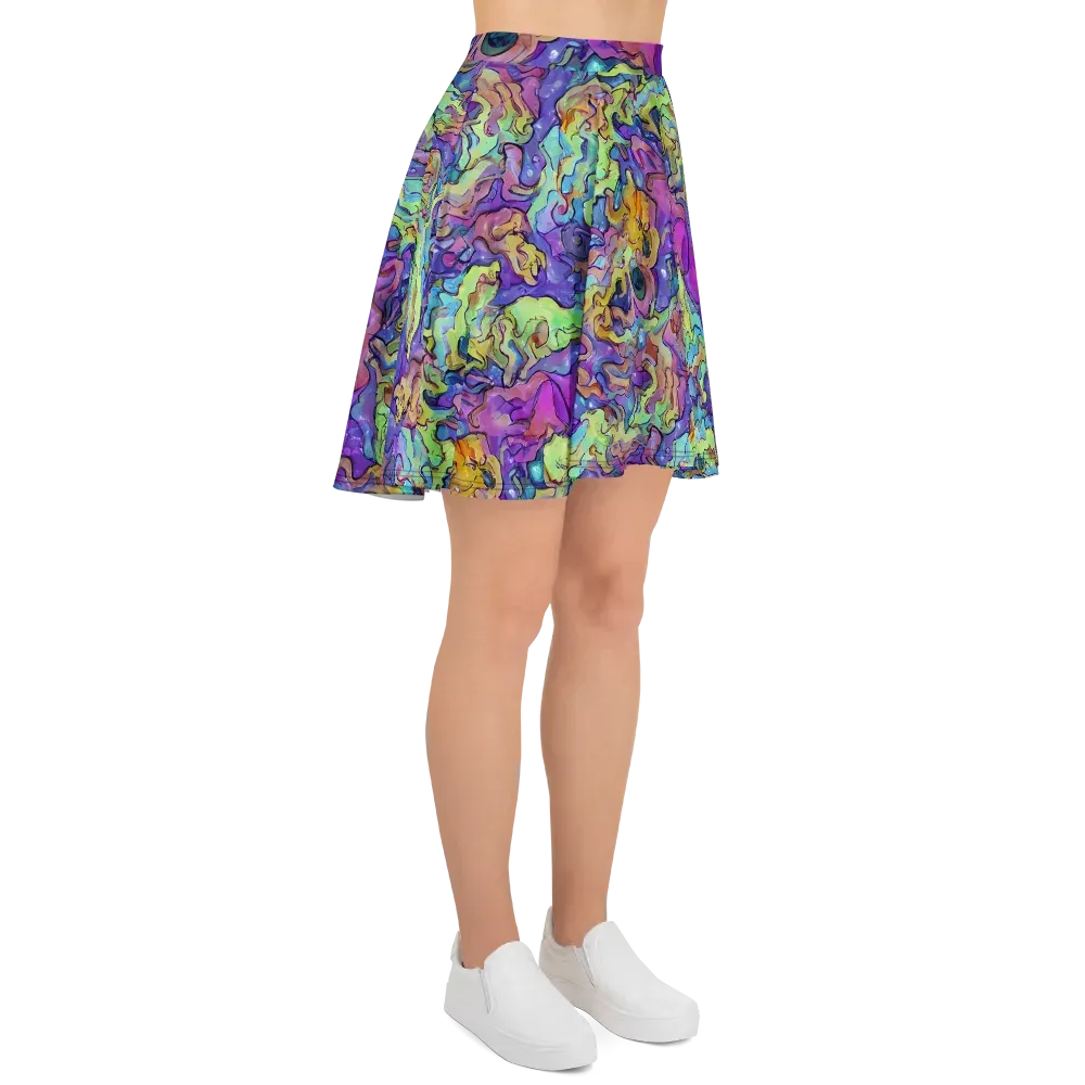 Dreamwave Mosaic on Skater Skirt — Right