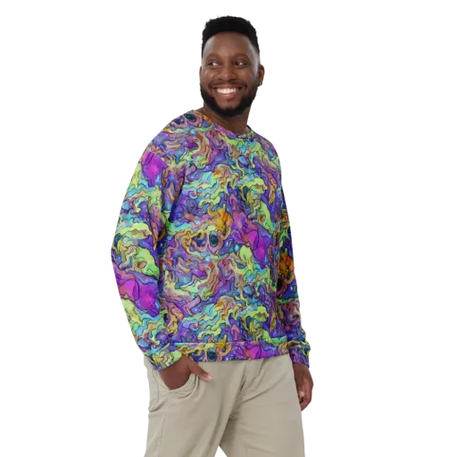 Dreamwave Mosaic on a Sweatshirt