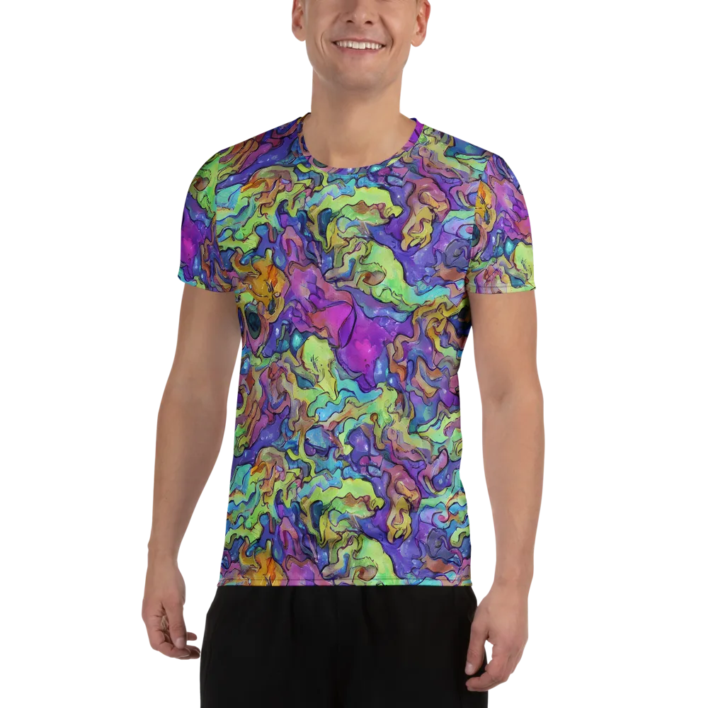 Dreamwave Mosaic on Men's Athletic T-Shirt — Front