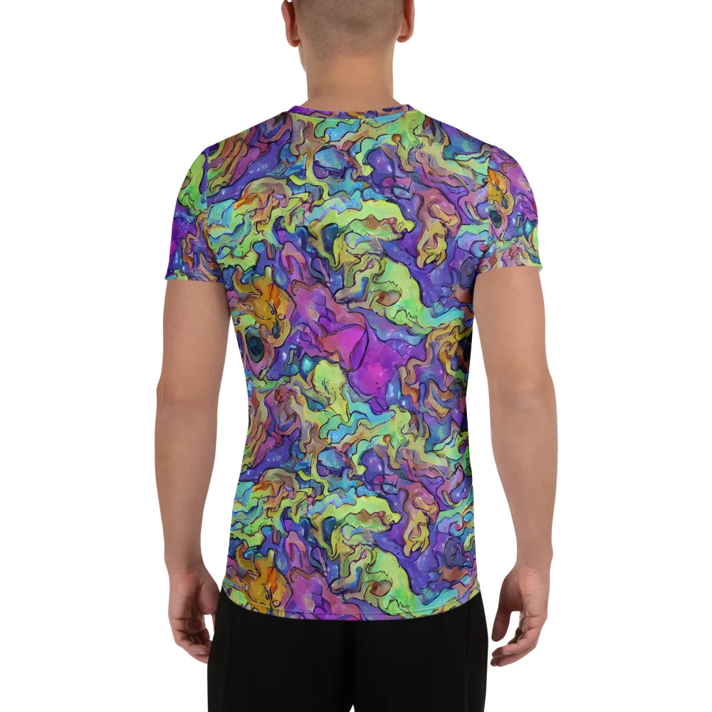 Dreamwave Mosaic on Men's Athletic T-Shirt — Back
