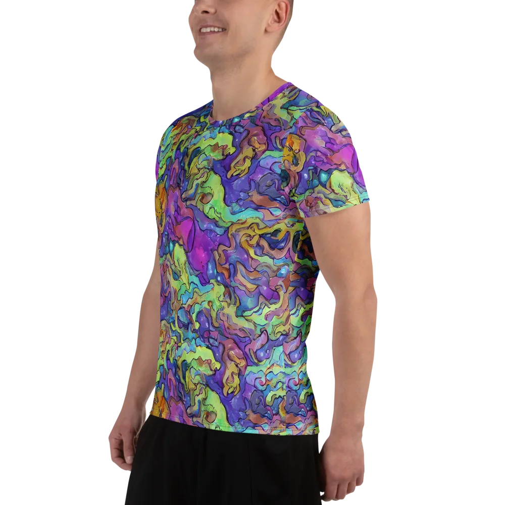 Dreamwave Mosaic on Men's Athletic T-Shirt — Left