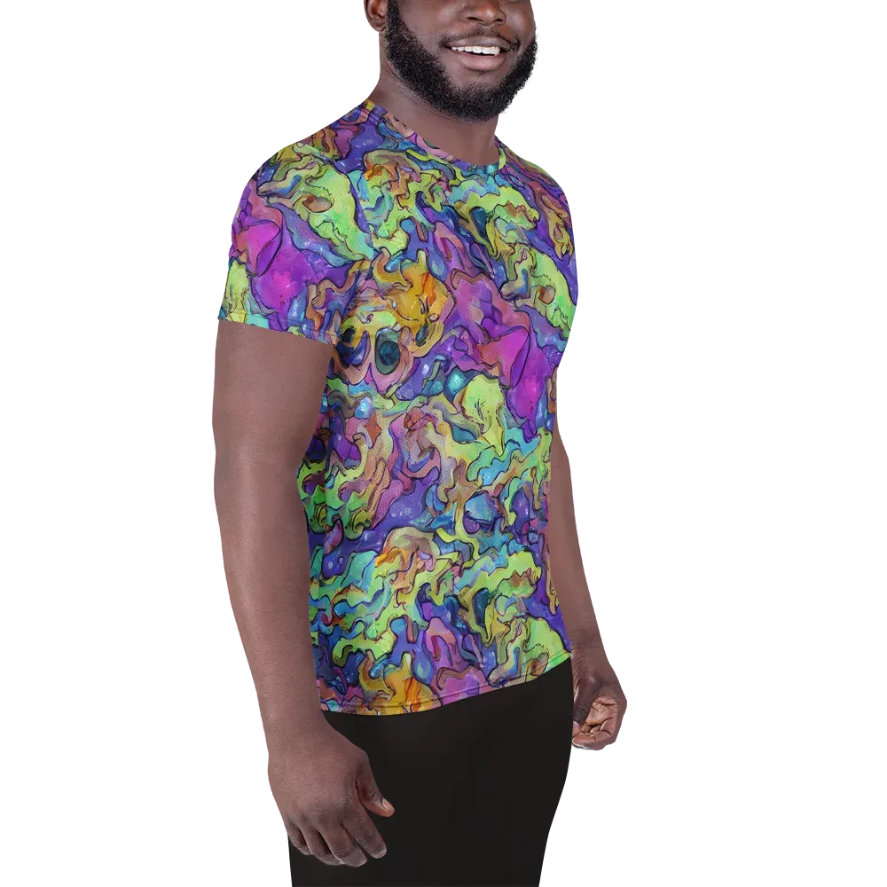 Dreamwave Mosaic on Men's Athletic T-Shirt — Right