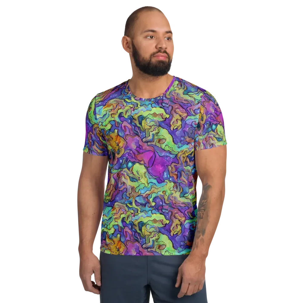 Dreamwave Mosaic on Men's Athletic T-Shirt — Front