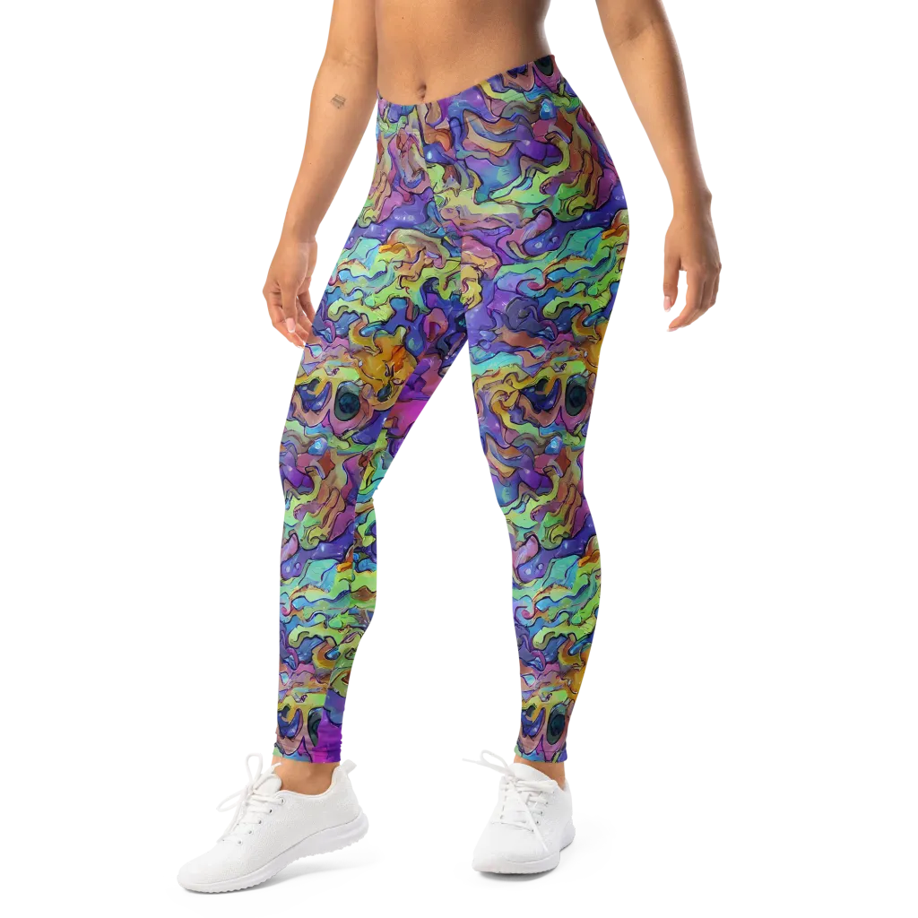 Dreamwave Mosaic on Leggings — Left Front
