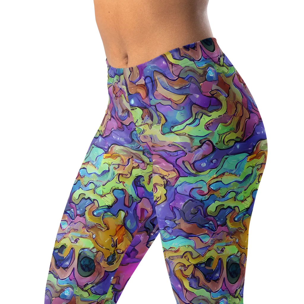 Dreamwave Mosaic on Leggings — Left Front