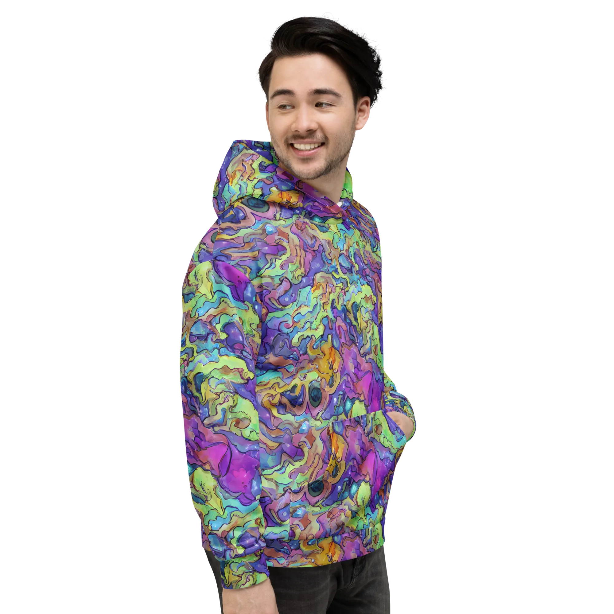 Dreamwave Mosaic on Hoodie — Right