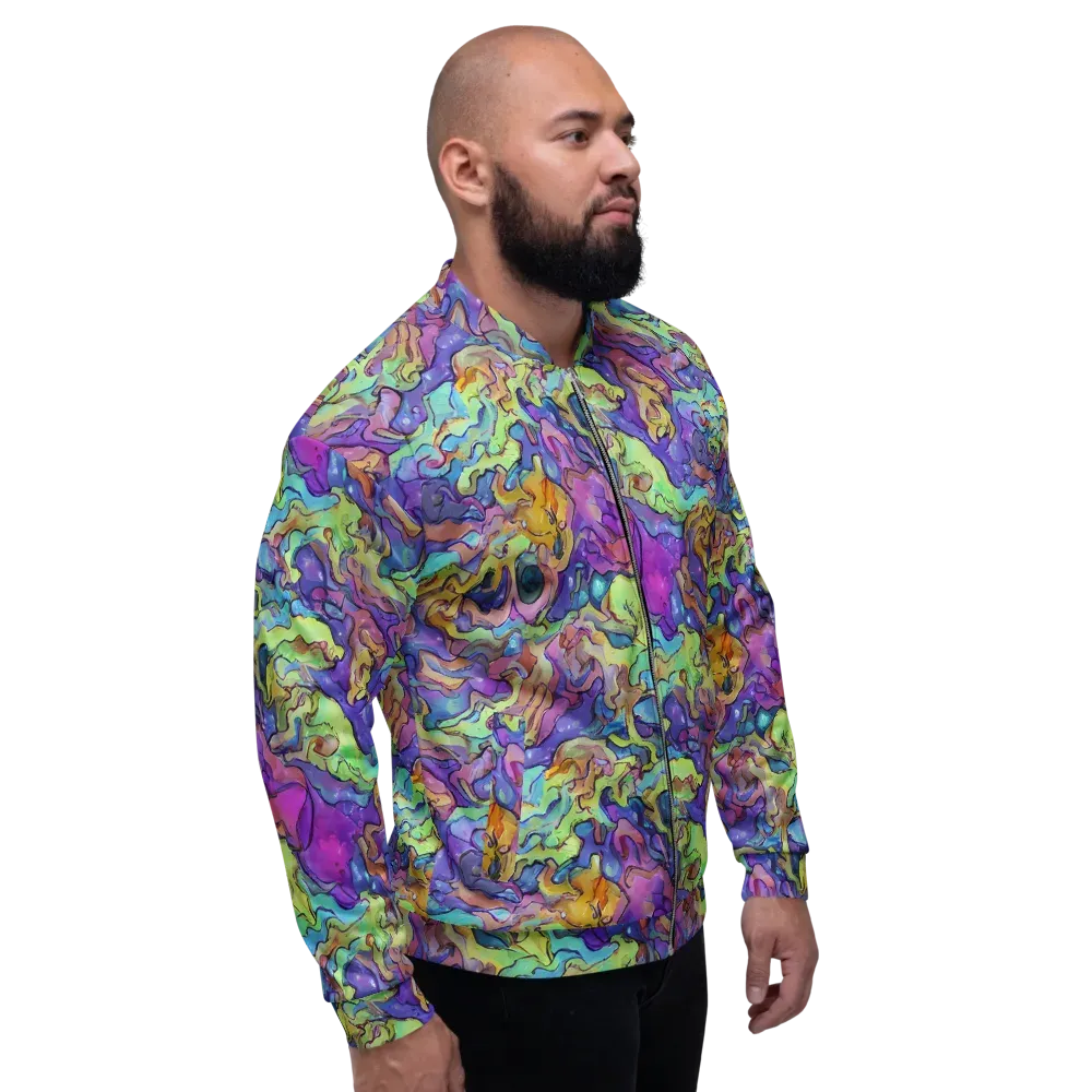 Dreamwave Mosaic on Bomber Jacket — Right