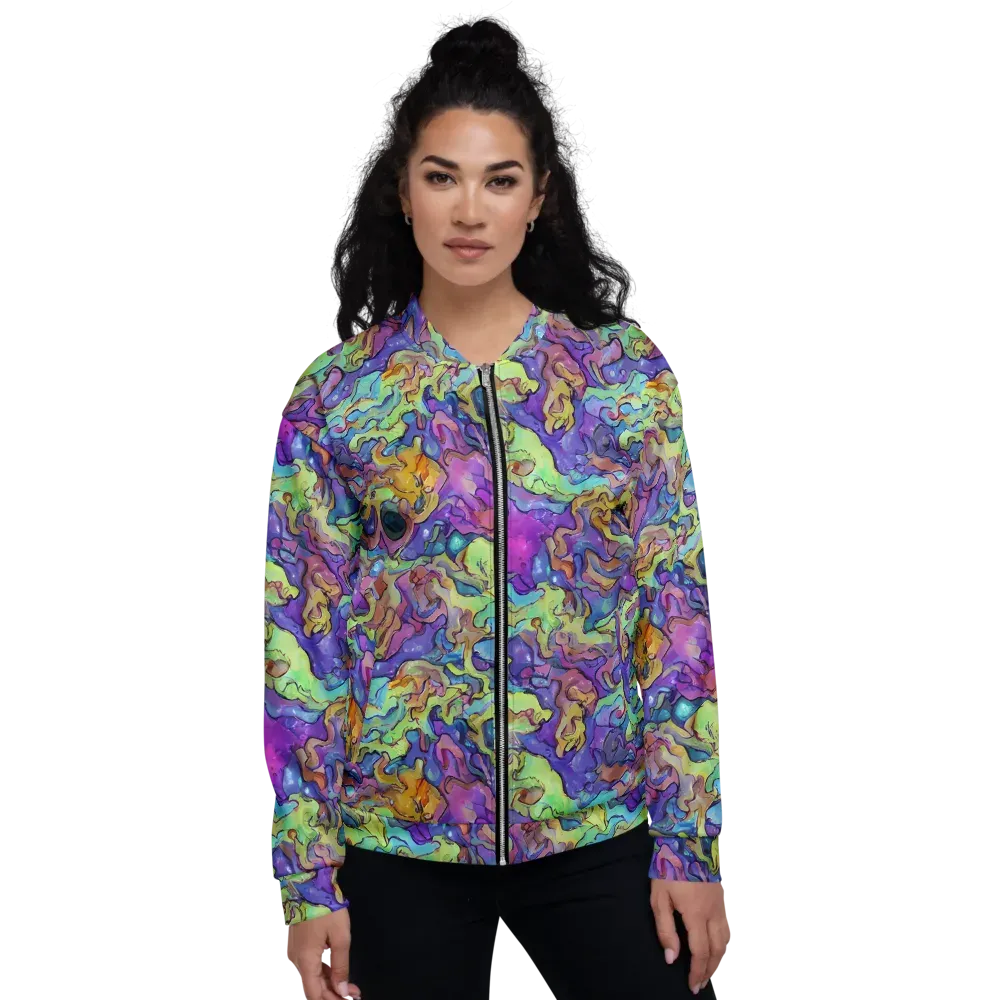 Dreamwave Mosaic on Bomber Jacket — Front