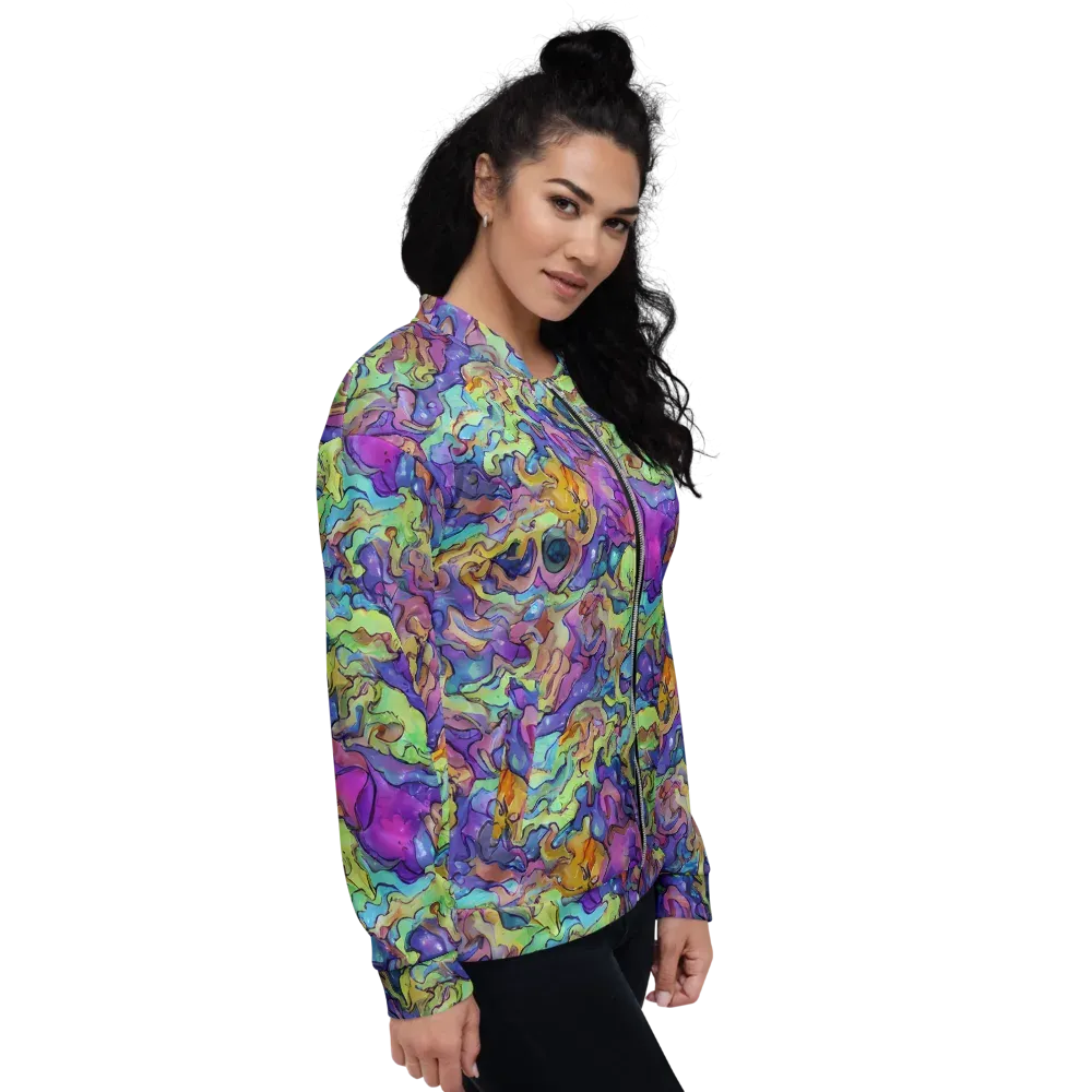 Dreamwave Mosaic on Bomber Jacket — Right