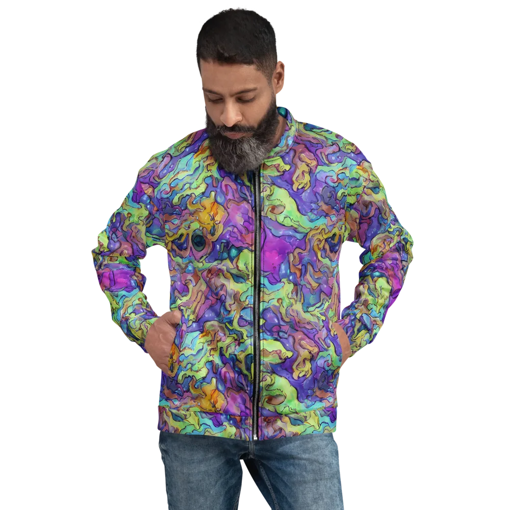 Dreamwave Mosaic on Bomber Jacket — Front