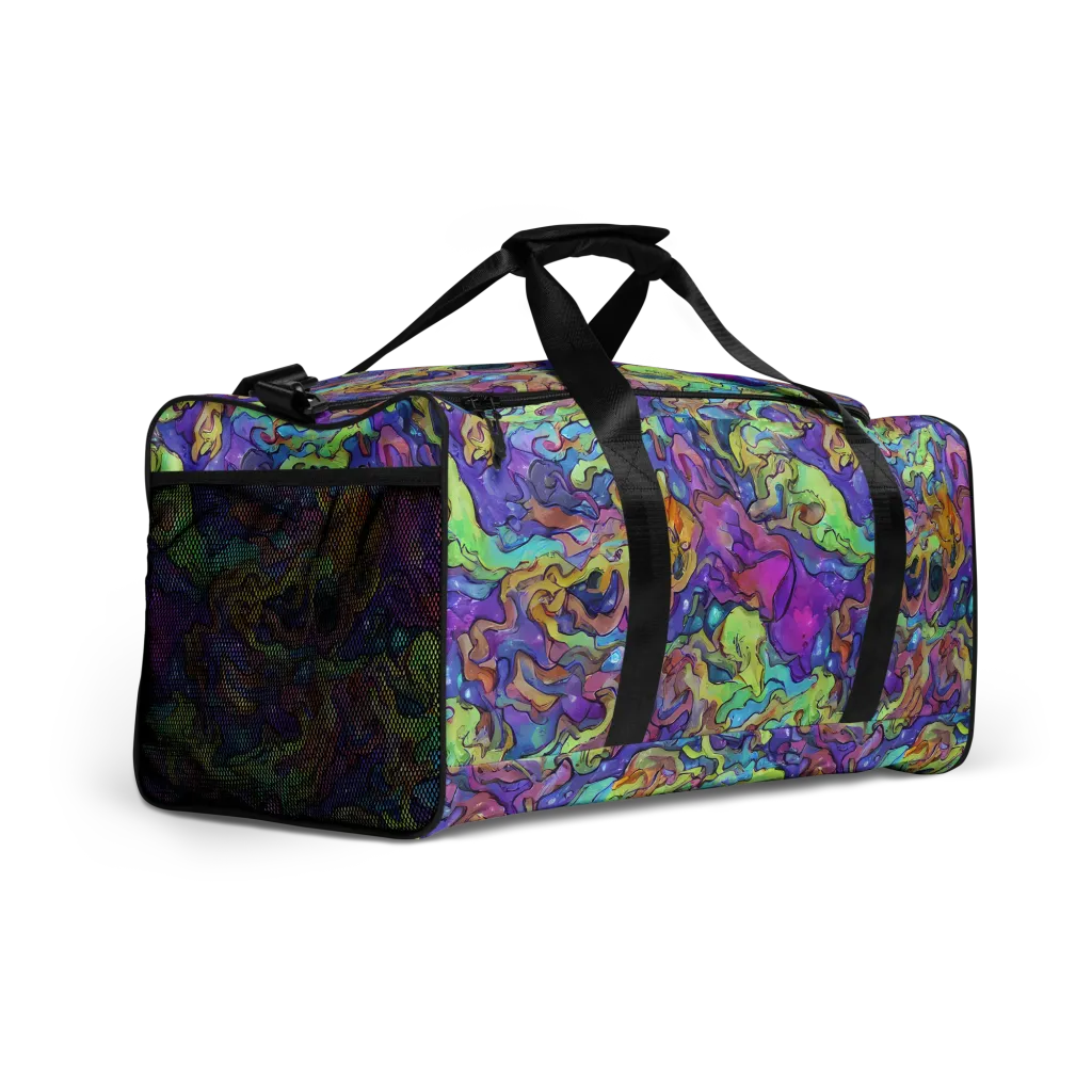 Dreamwave Mosaic on Duffle Bag — Right Front