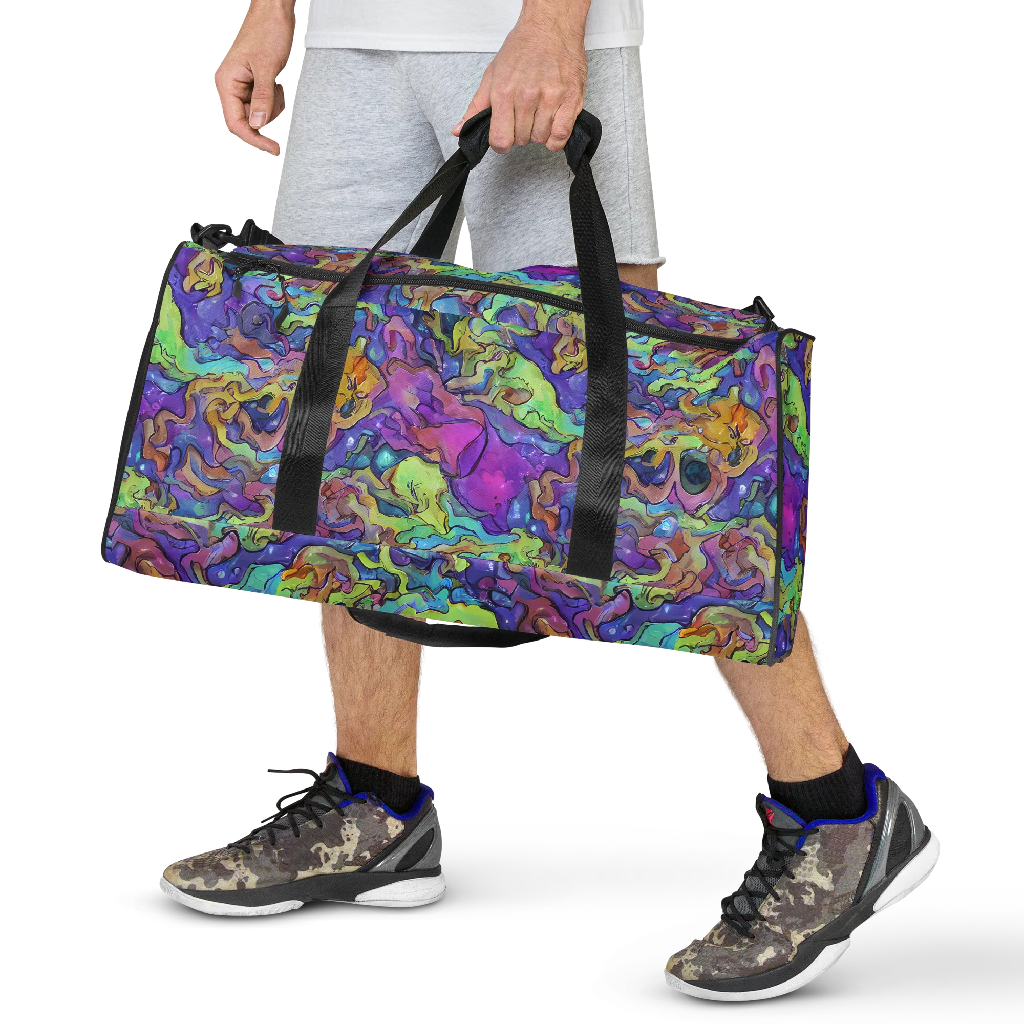 Dreamwave Mosaic on Duffle Bag — Front