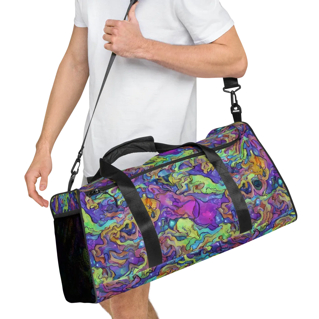 Dreamwave Mosaic on Duffle Bag — Right Front