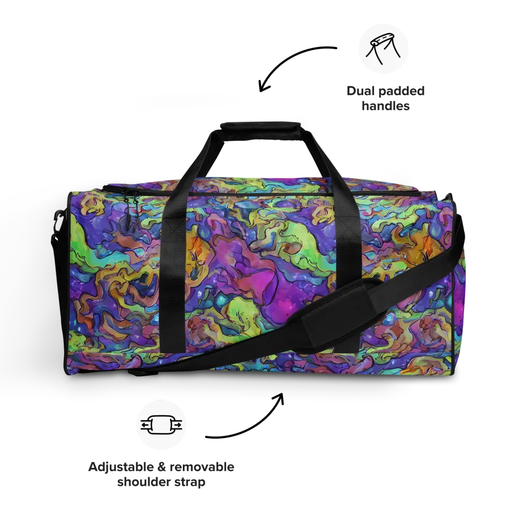 Dreamwave Mosaic on Duffle Bag — Front