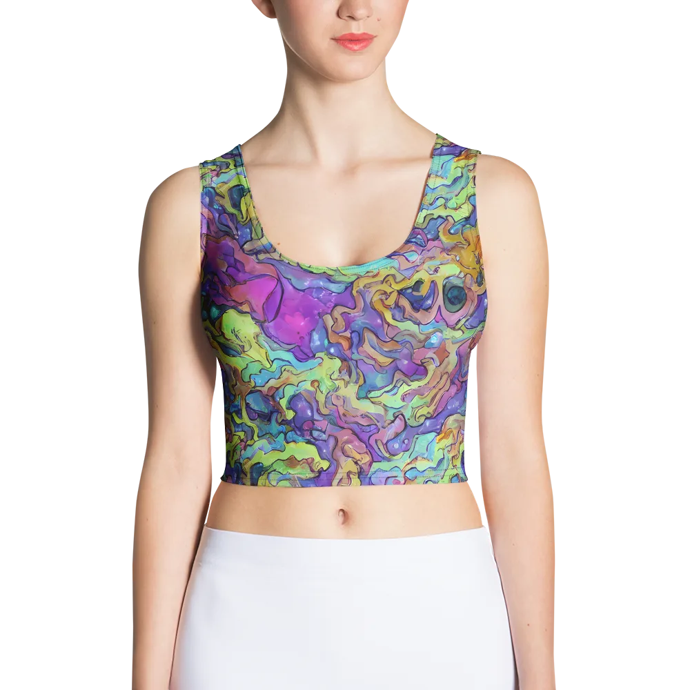 Dreamwave Mosaic on Crop Top — Front