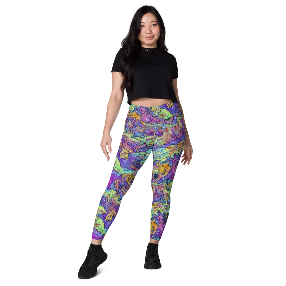 Dreamwave Mosaic on Leggings with Pockets — Front