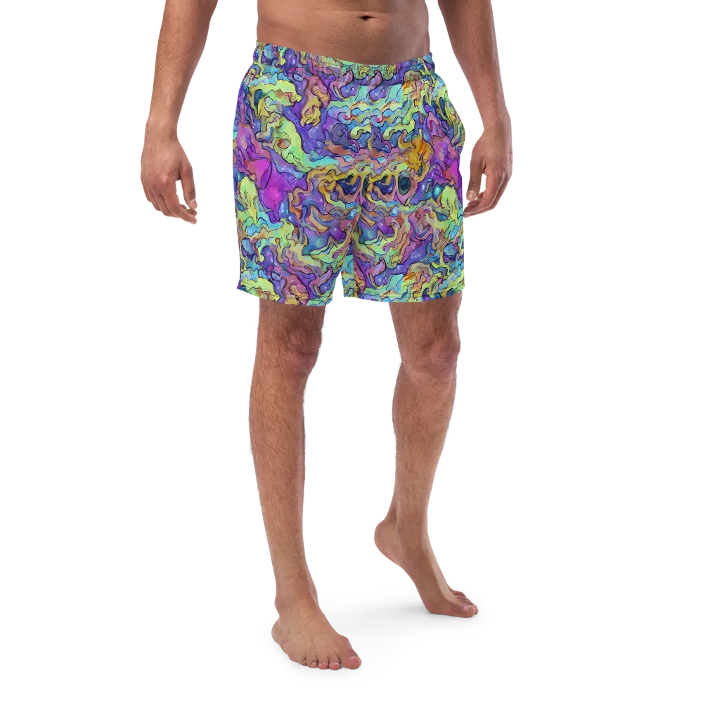 Dreamwave Mosaic on Swim Trunks — Front