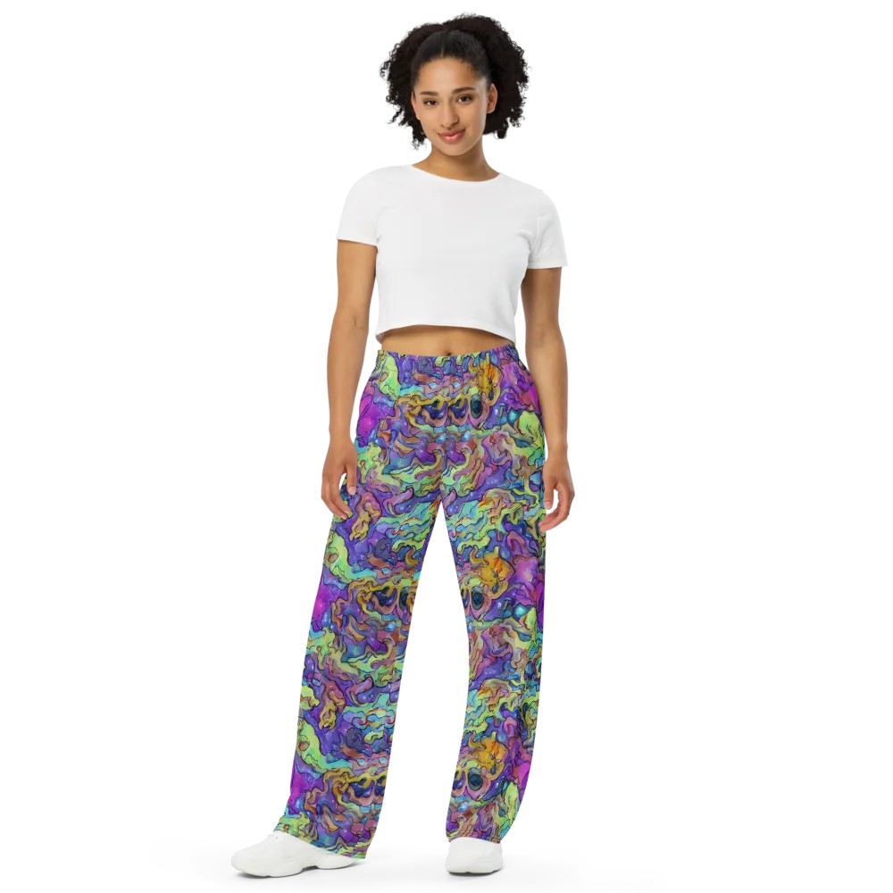 Dreamwave Mosaic on Wide-Leg Pants — Front