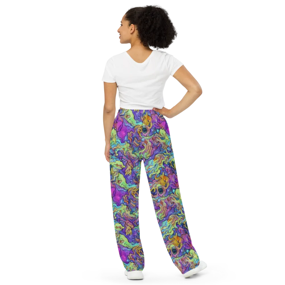 Dreamwave Mosaic on Wide-Leg Pants — Back