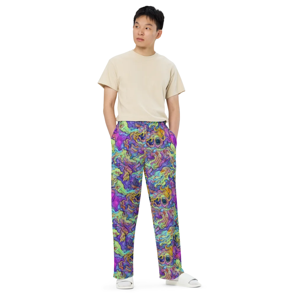 Dreamwave Mosaic on Wide-Leg Pants — Front