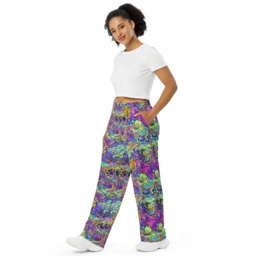 Dreamwave Mosaic on a Wide-Leg Pants