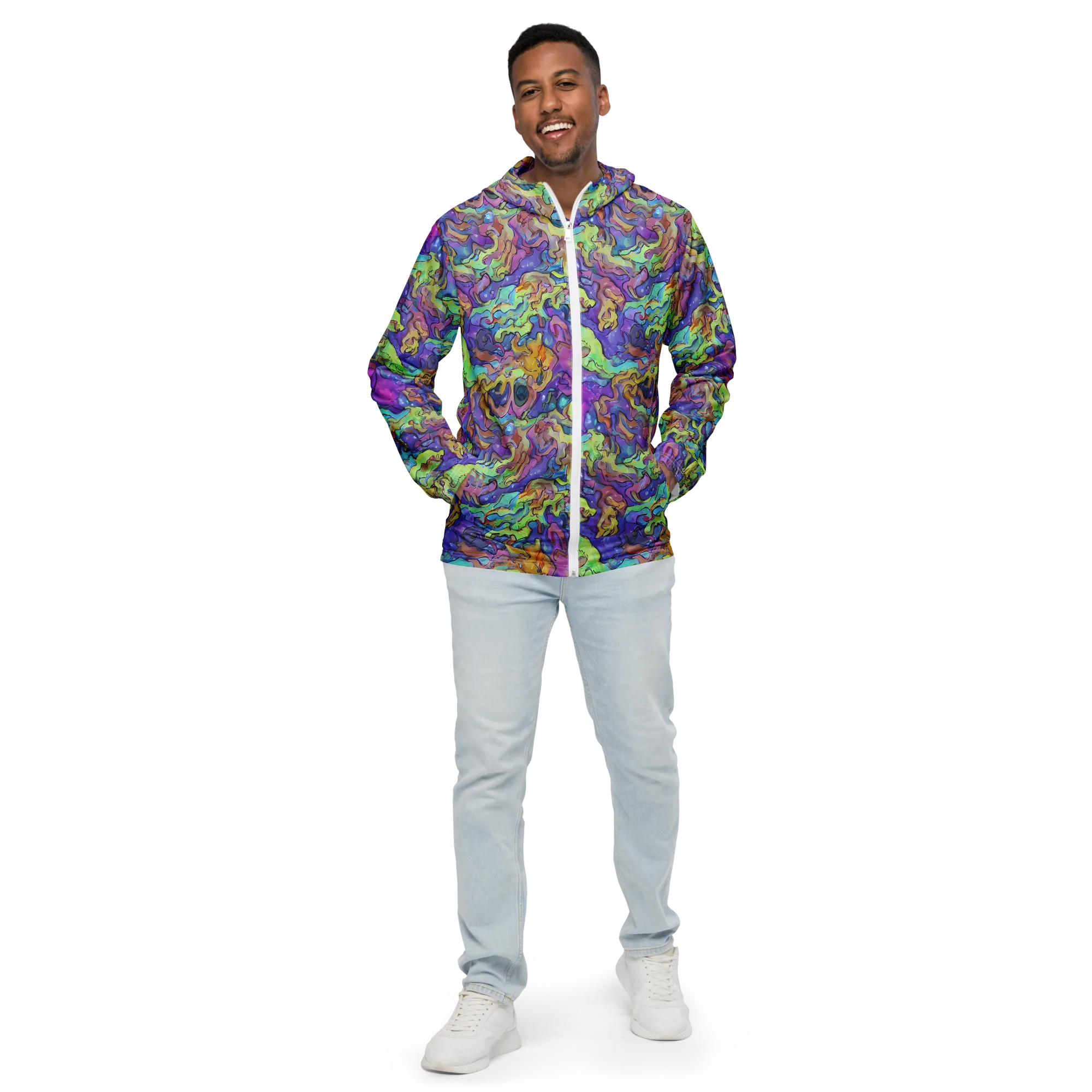 Dreamwave Mosaic on Men's Windbreaker — Front