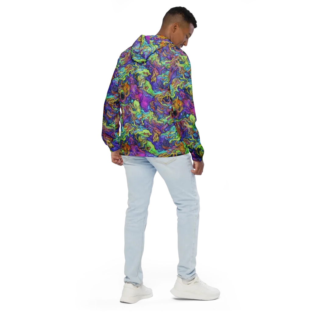 Dreamwave Mosaic on Men's Windbreaker — Back