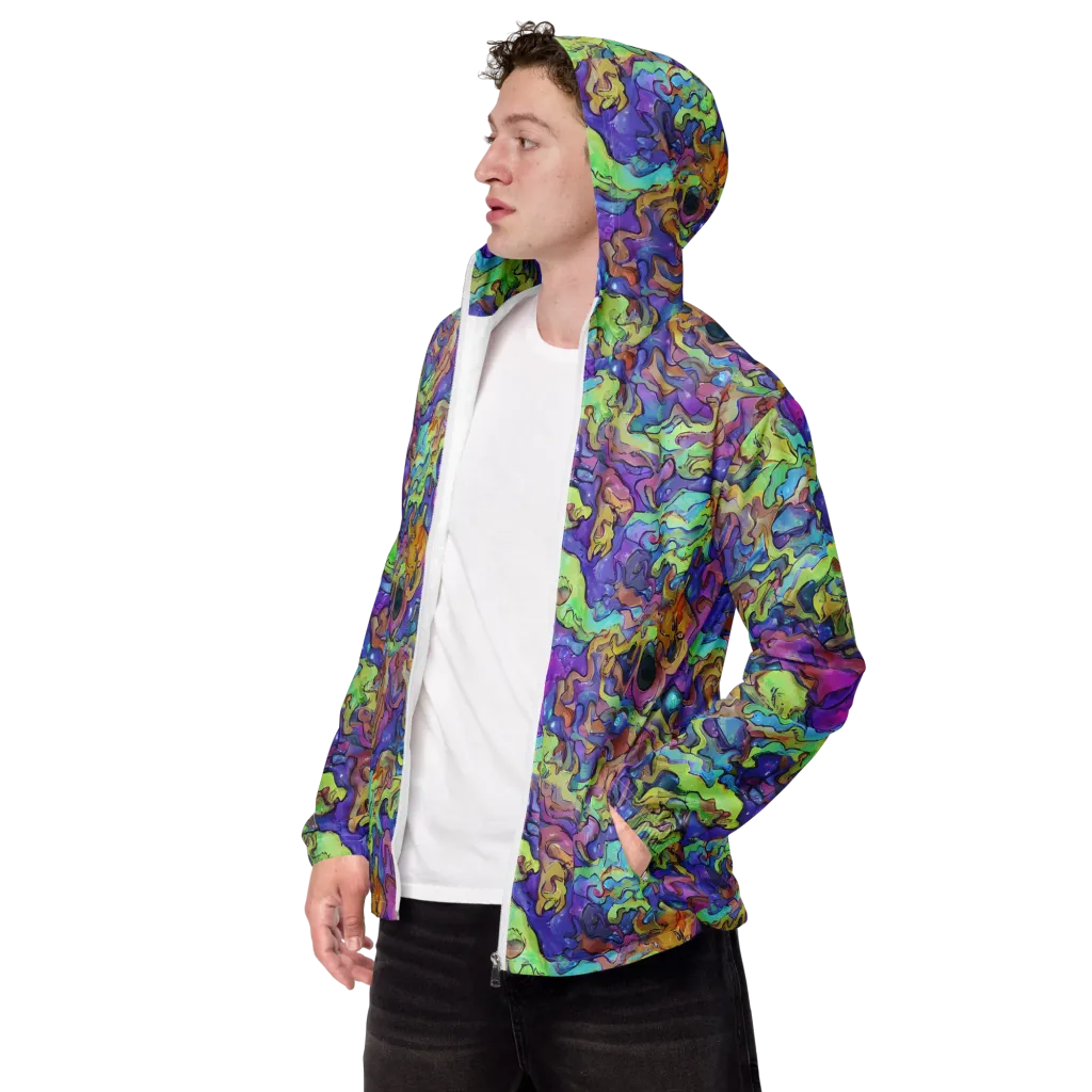 Dreamwave Mosaic on Men's Windbreaker — Left Front