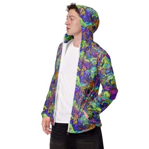 Dreamwave Mosaic on a Men's Windbreaker