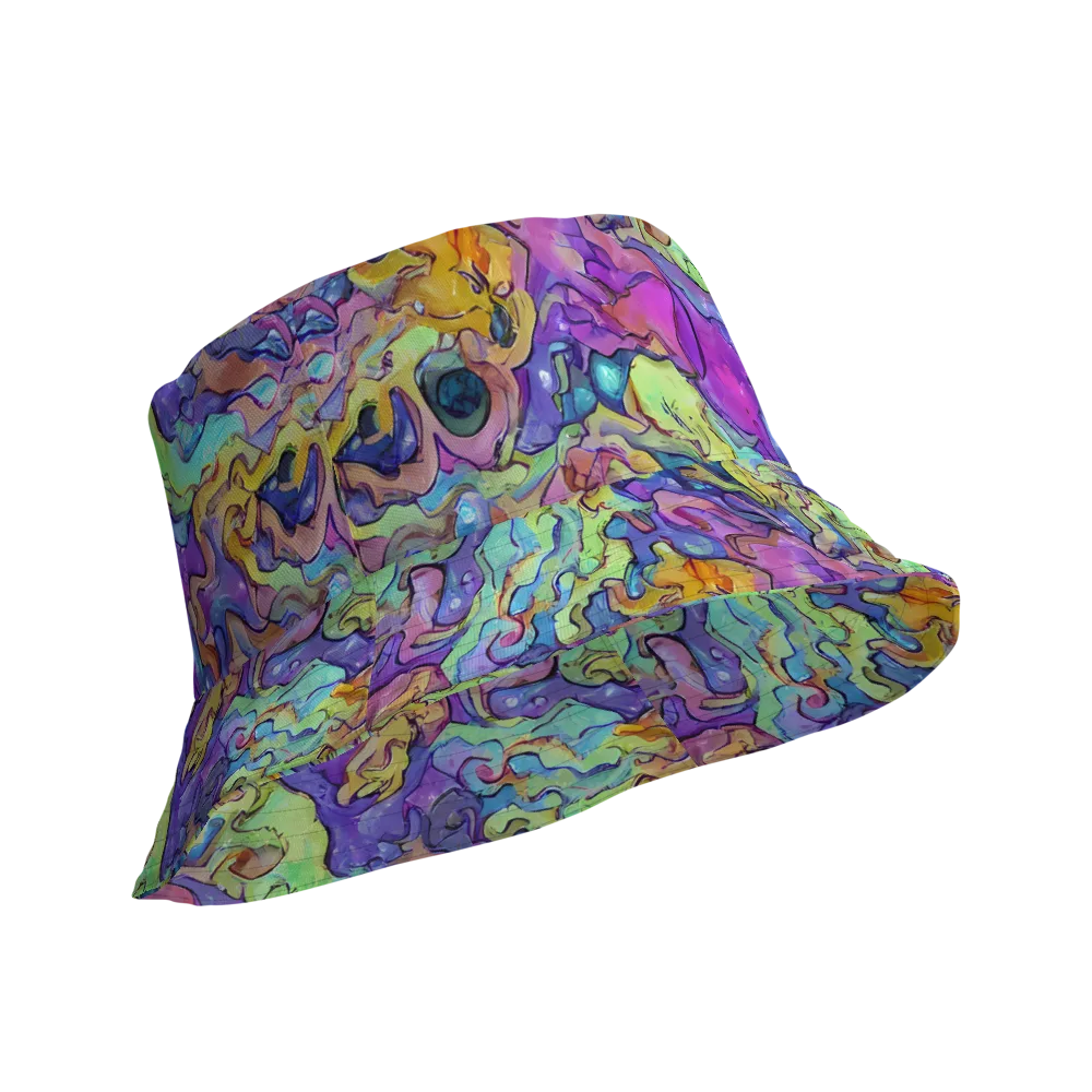 Dreamwave Mosaic on Reversible Bucket Hat — Product details Outside