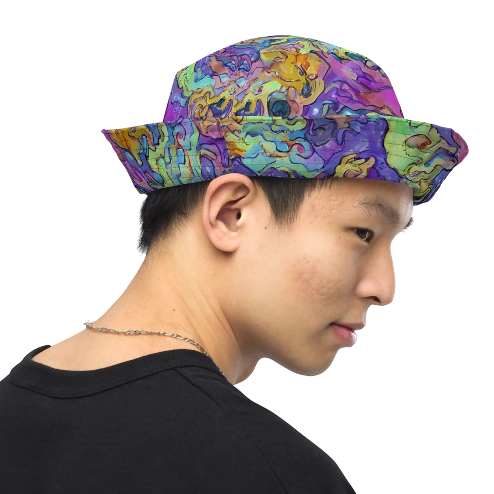 Dreamwave Mosaic on Reversible Bucket Hat — Right Outside