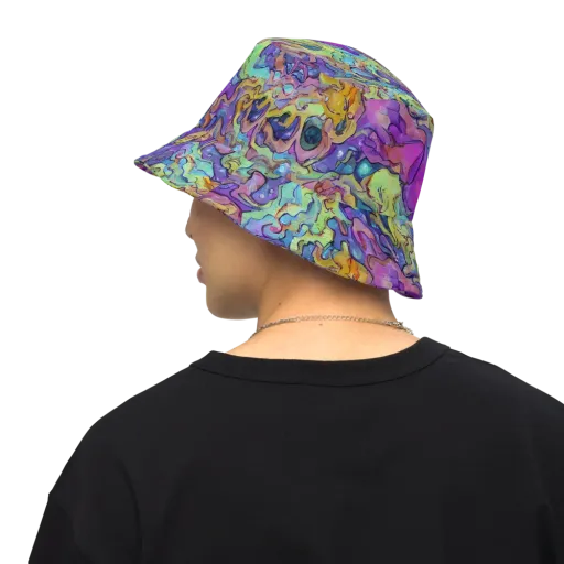 Dreamwave Mosaic on a Reversible Bucket Hat