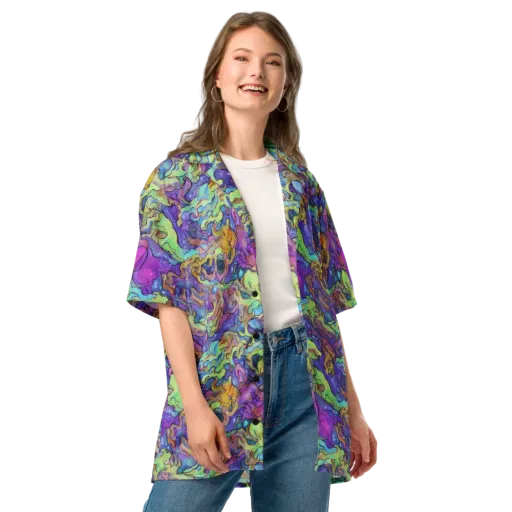 Dreamwave Mosaic on a Button Shirt