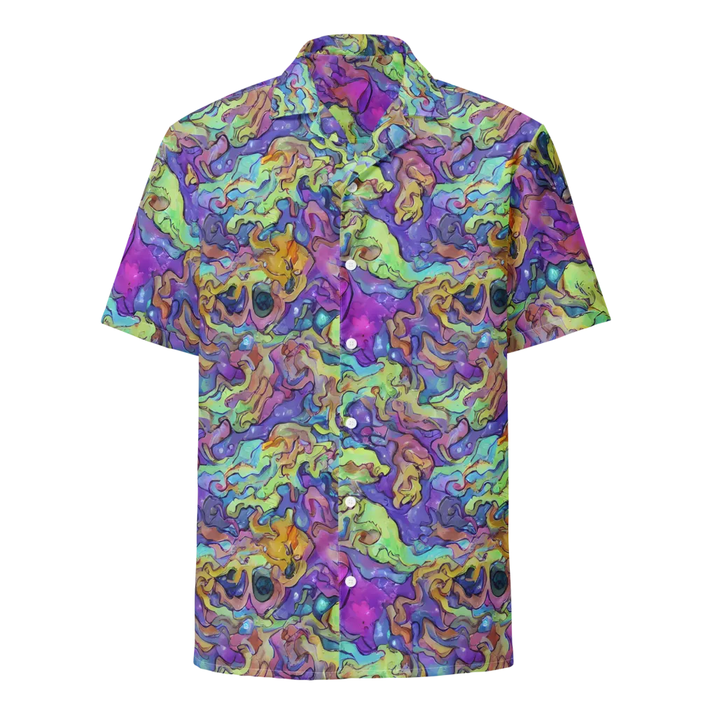 Dreamwave Mosaic on Button Shirt — Front