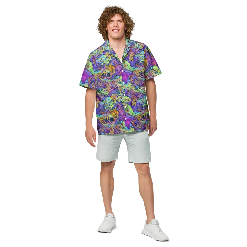 Dreamwave Mosaic on Button Shirt — Front