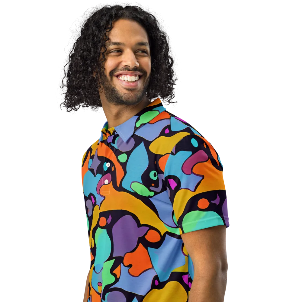 Acid Spectrum on Men's Slim Fit Polo Shirt — Left Front