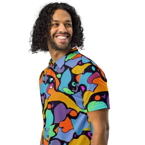 Acid Spectrum on a Men's Slim Fit Polo Shirt