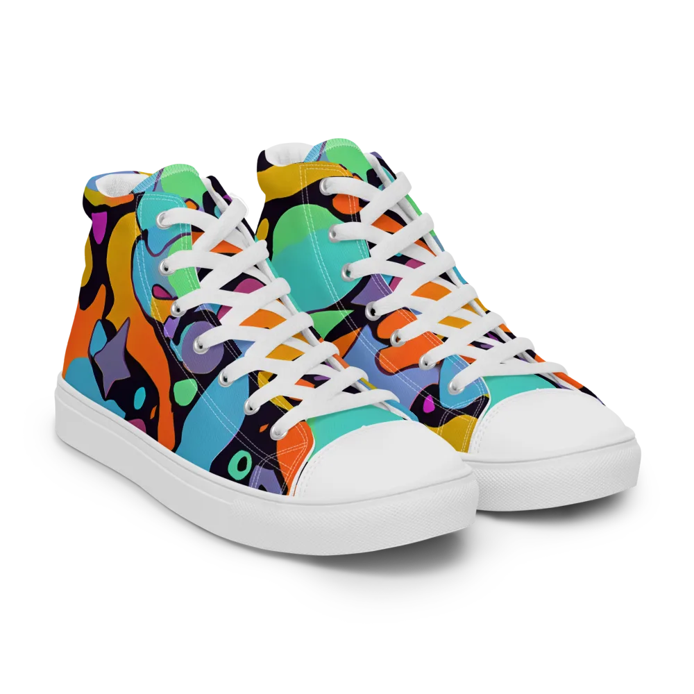 Acid Spectrum on Men's High Top Canvas Shoes — Right Front
